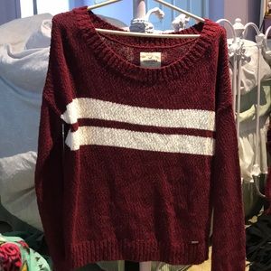 red sweater with white stripes